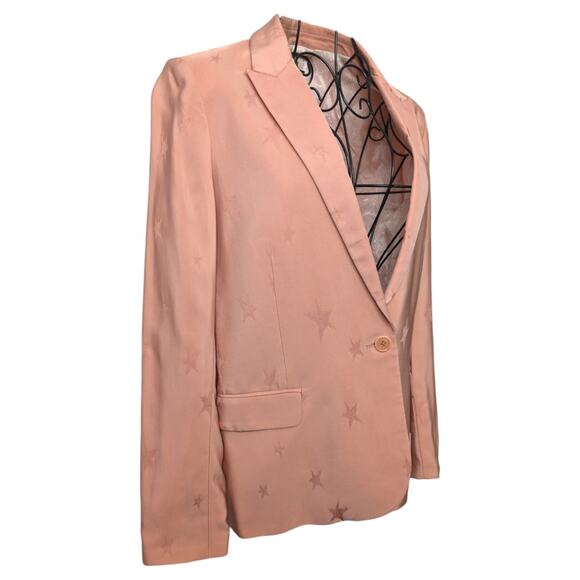Zadig & Voltaire Deluxe Victor Jacquard Star Blazer Light Pink Womens Small 36 - Picture 6 of 14